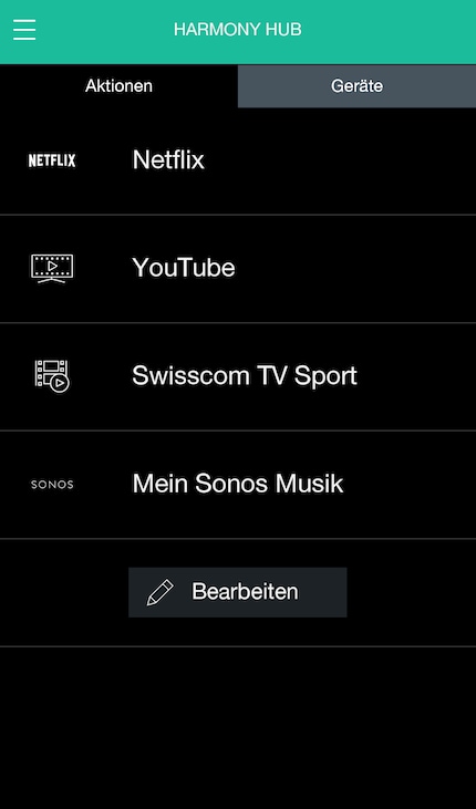 Too complicated? That's why there are actions. This is where you save a whole sequence of commands (see point 5). The remote control then executes them one after the other.