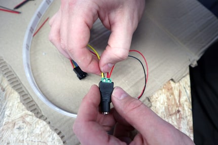 ...and sticking them into the adapter.
