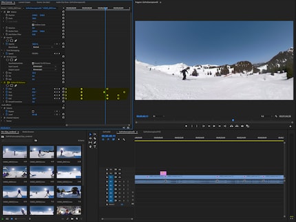 VR reframe applicato con keyframes