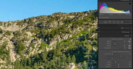 Anche la mascheratura è impostata al massimo. Il rumore è sparito, ma sembra un po' sfocato.