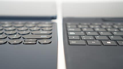 The round keys on the Slate are not ideal for typing.
