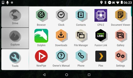 L’Overlander con un paio di app installate