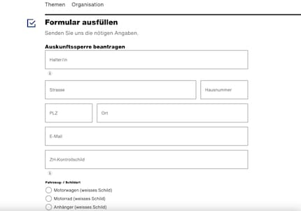 You may block your plate number for free («Auskunftssperre beantragen»).