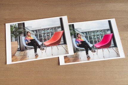 Senza il giusto profilo ICC (a sinistra) non è possibile ottenere i colori giusti su questa carta Hahnemühle. Cosa invece possibile se hai il profilo giusto del produttore (a destra).