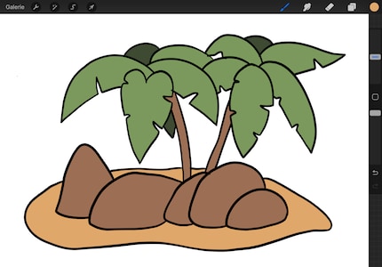 I colori di base sono impostati. Ecco come appare l'immagine finora.