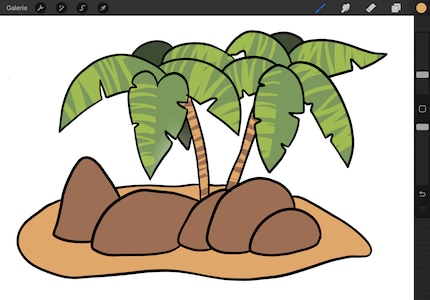 Ecco come appaiono le foglie e i tronchi di palma una volta terminati.