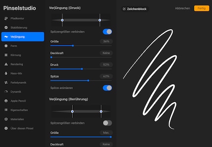 Metti a punto i rispettivi pennelli nello studio dei pennelli.