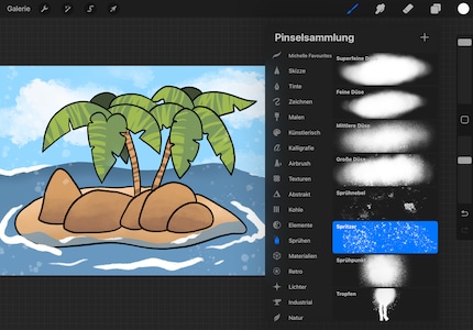 Nell'ultimo passaggio, dipingi i dettagli più piccoli, come l'acqua schiumosa e i piccoli schizzi.