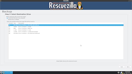 Sélectionner le lecteur cible (les lecteurs réseau sont également possibles).