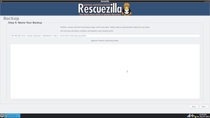 Donner un nom à la sauvegarde.