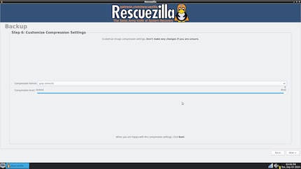 Choisir le format et le niveau de compression.